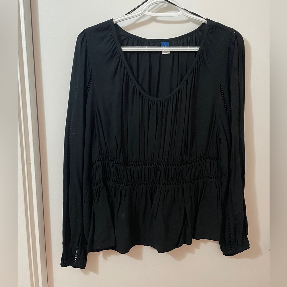 3/$20 Old Navy Black Peasant Style Blouse
